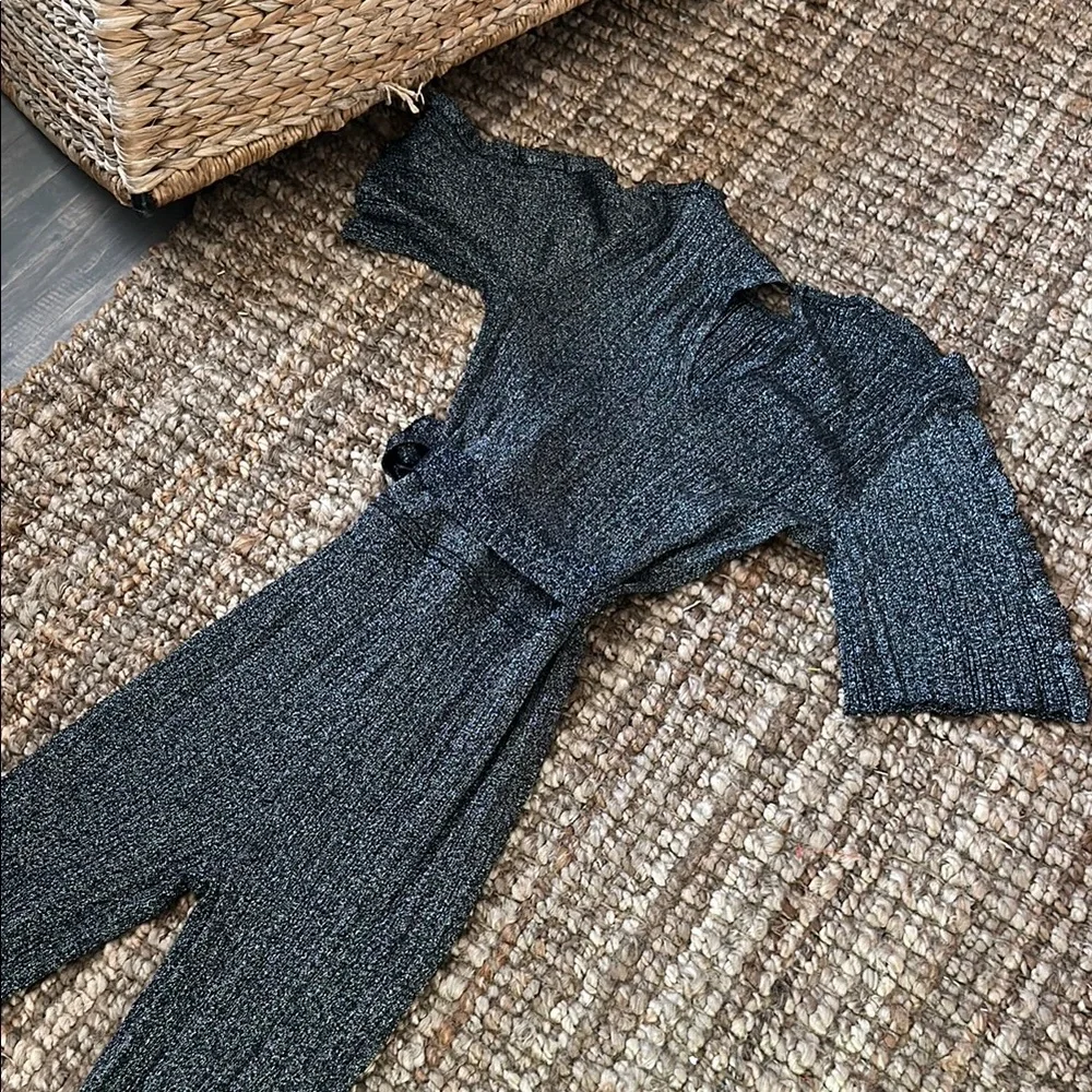 NEW ATM Black Silver Sparkly Full Length Size Petite